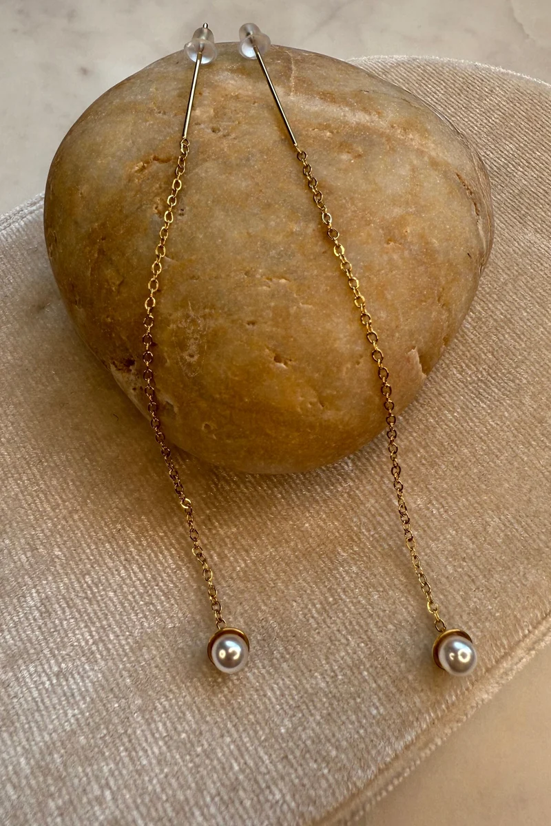 Mellow Moon - Catalina Pearl Earring - Golden