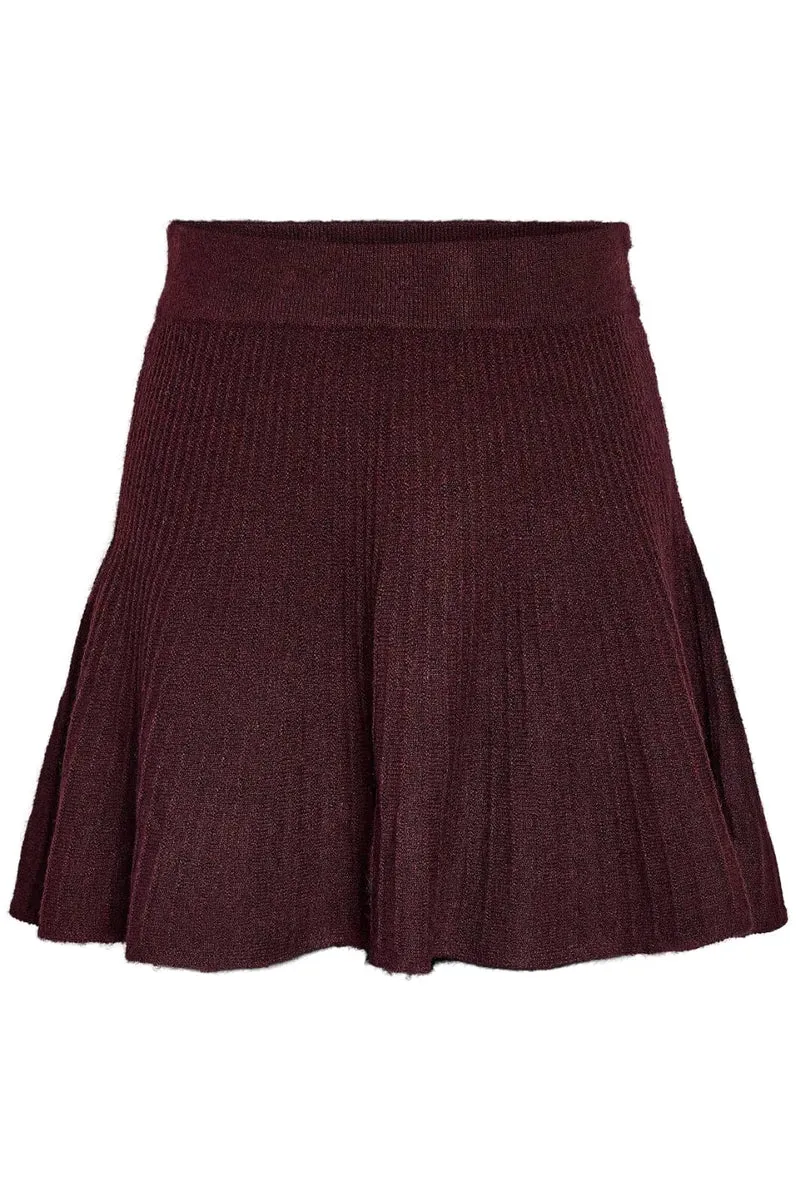 Noisy May - Nmnola Nw Pleated Knit Skirt Fwd - 4799000 Windsor Wine