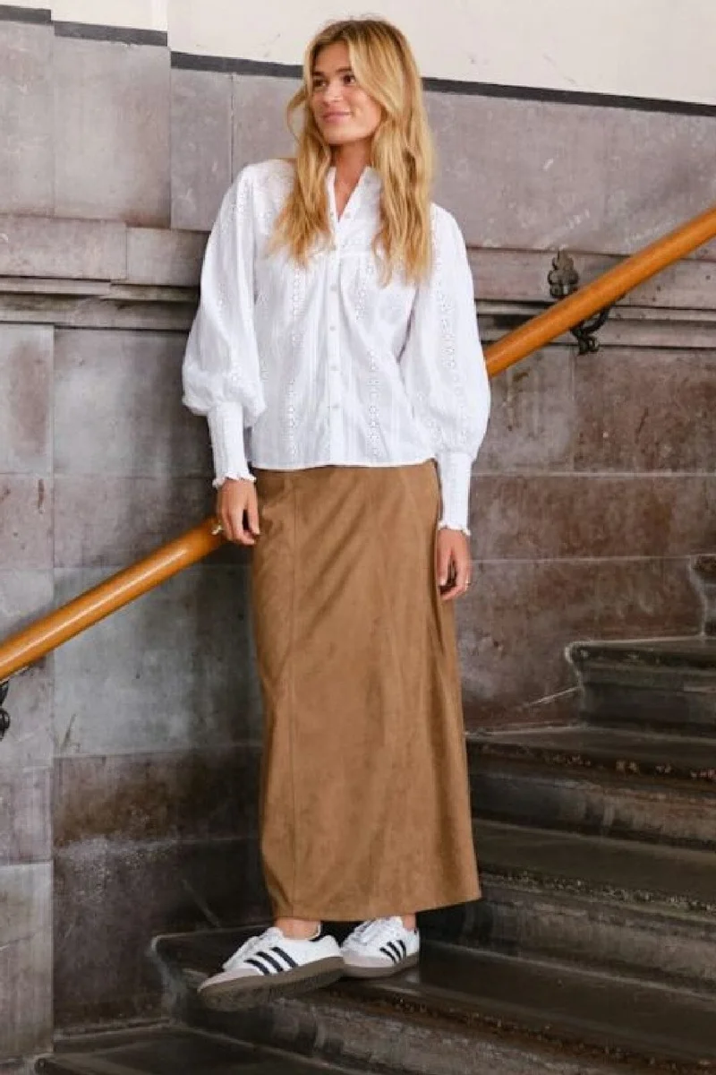 Neo Noir - Raya Faux Suede Skirt 166255 - 604 - Cognac