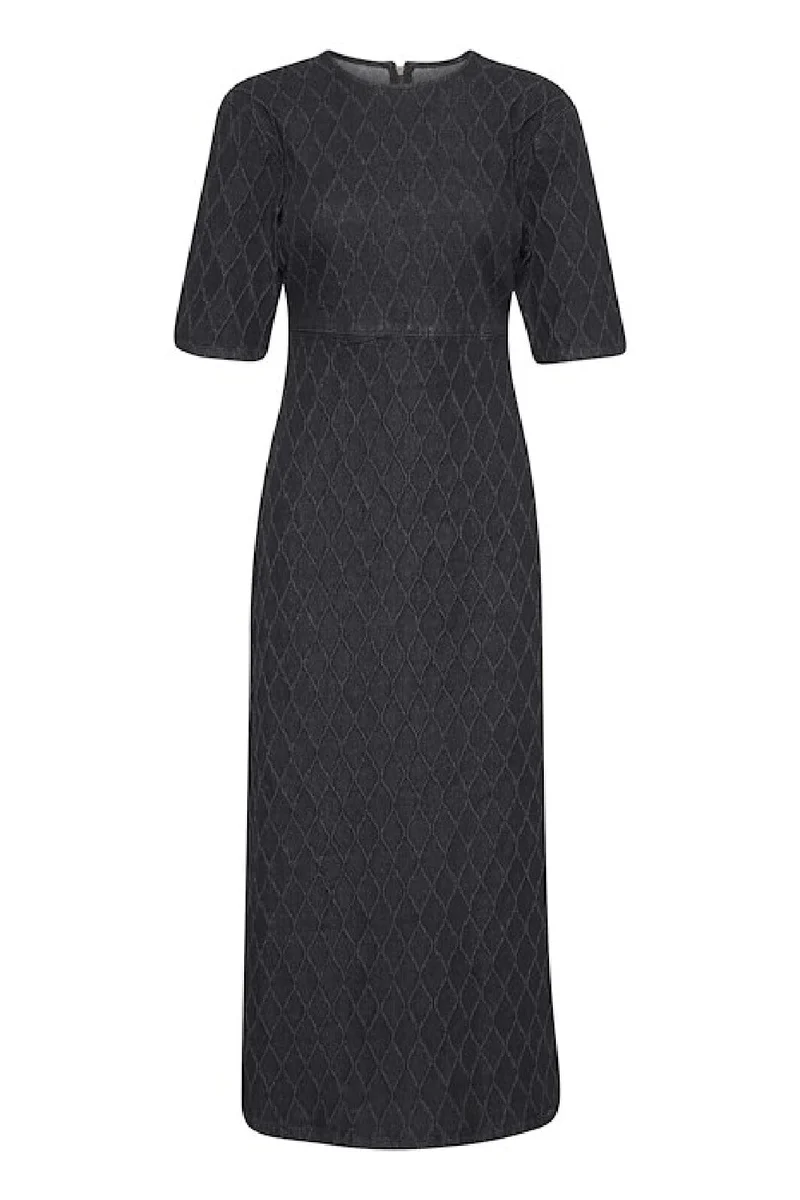 Gestuz - Rozeringz Ss Long Dress - 100642 Dark Black Wash