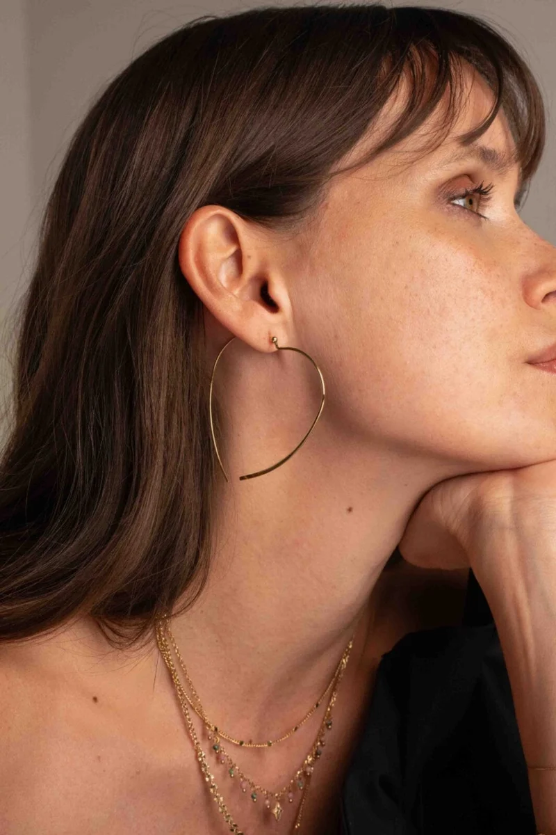 Mellow Moon - Hoop Earrings Aona Bs1493e0580 - Forgyldt