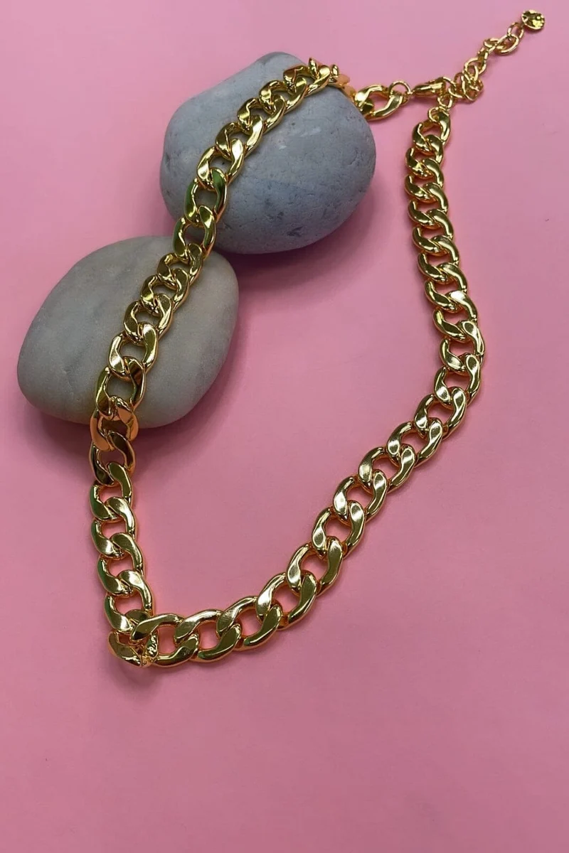 Mellow Moon - Chunky Big Necklace - Forgyldt