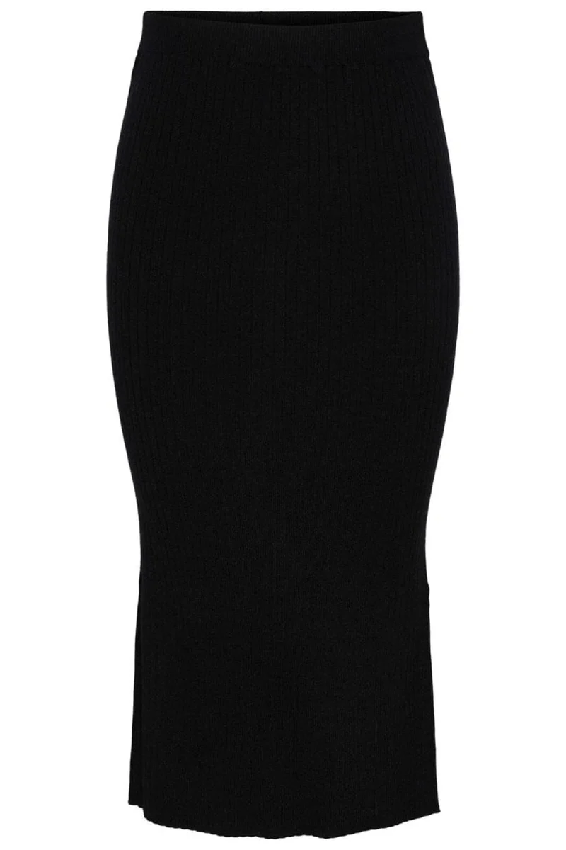 Pieces - Pccrista Midi Knit Skirt - 4350291 Black