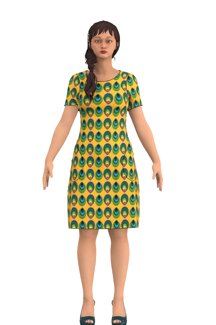 Klänning Bardot - Peafeather yellow