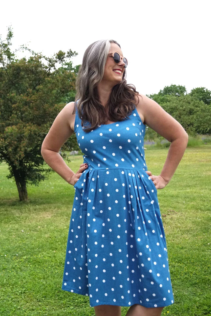 Klänning Gerda - Spotnik blue