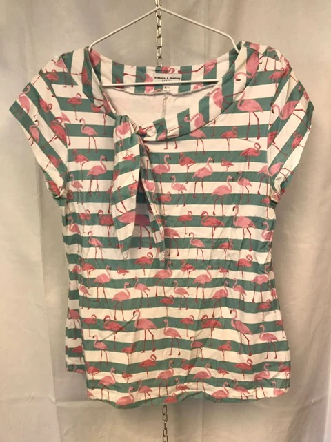 Secondhand: Sanna - Flamingo stripe (washed out effect) - L
