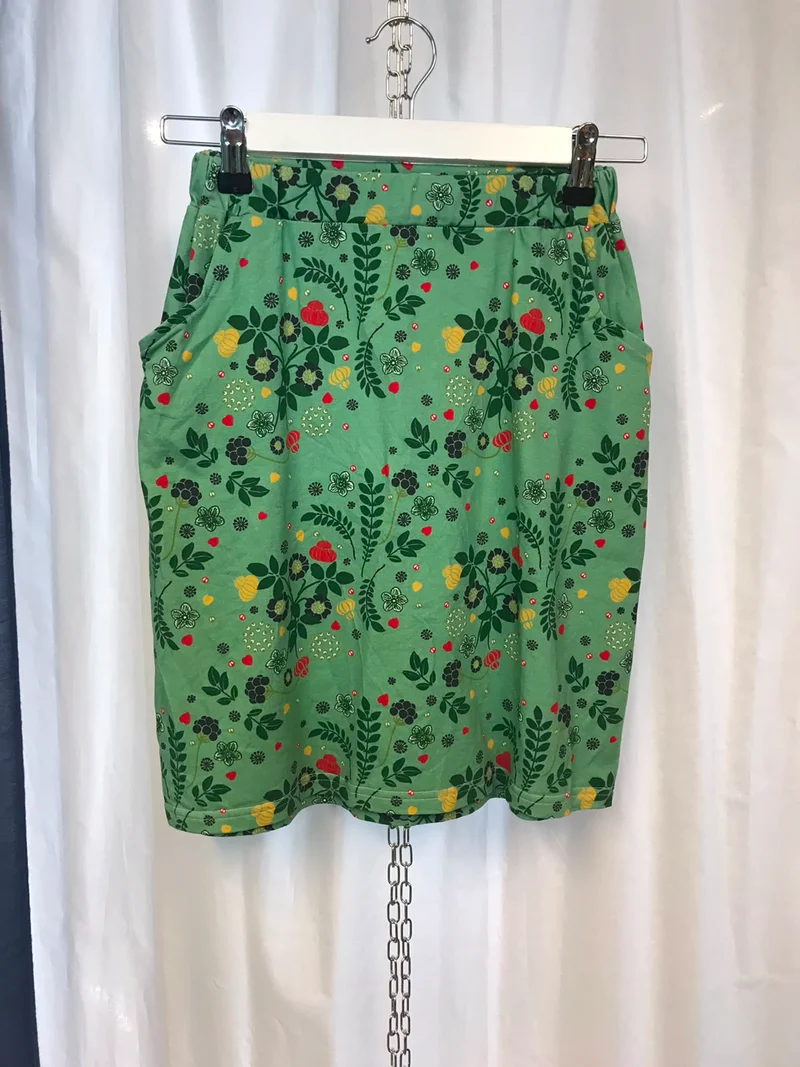 Secondhand: Emma kjol - Artnoveau green - S