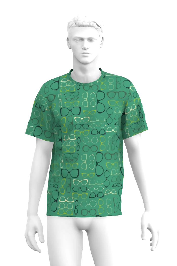 T-Shirt Erik - Glasögon grön