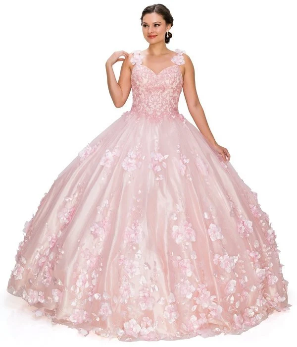 Blommig Quinceanera-klänning från Cinderella Couture USA AS8030J-rouge