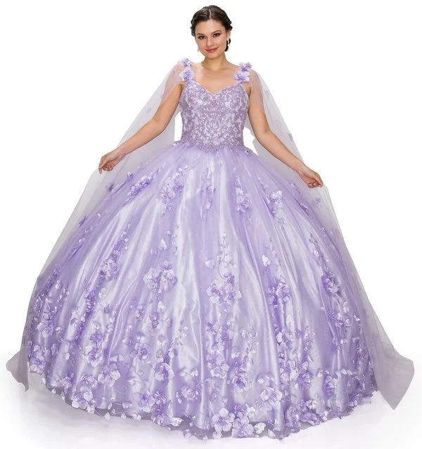 3D Stone/Pearl Embellishments blommig Applique Quinceanera Klänning från Cinderella Couture USA AS8030J