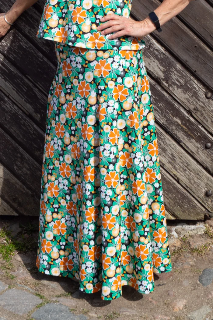 Kjolen Alma - Majblomma orange black