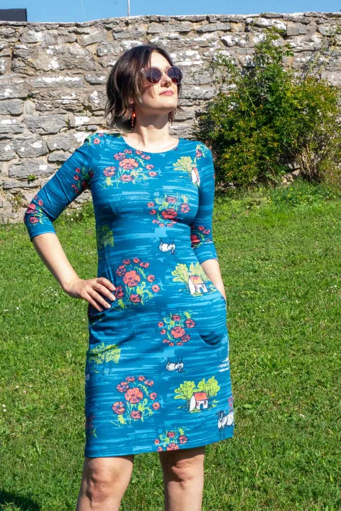 Klänning Bardot - Kalkstenshawaii dark blue