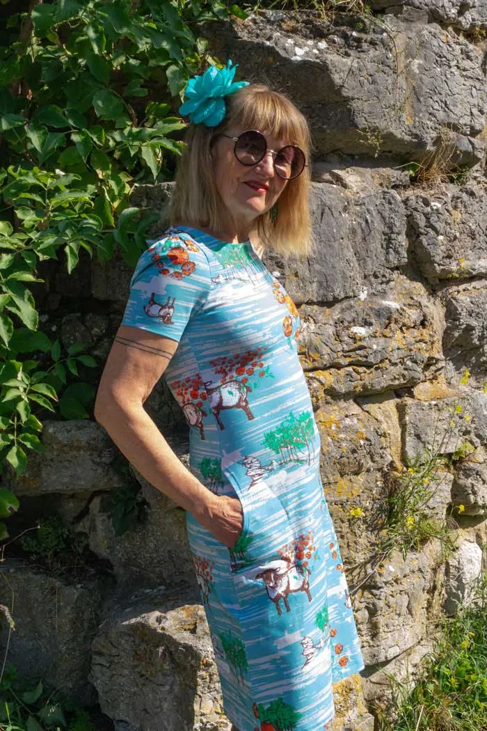 Klänning Bardot - Kalkstenshawaii light blue
