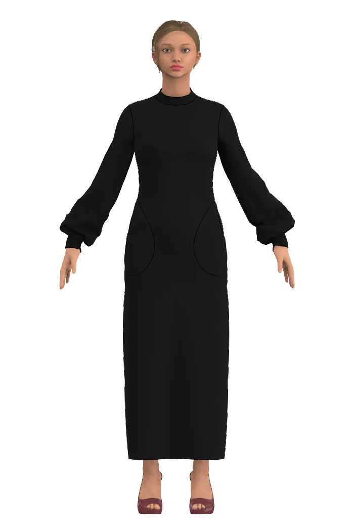 Klänning Claudia long - Black
