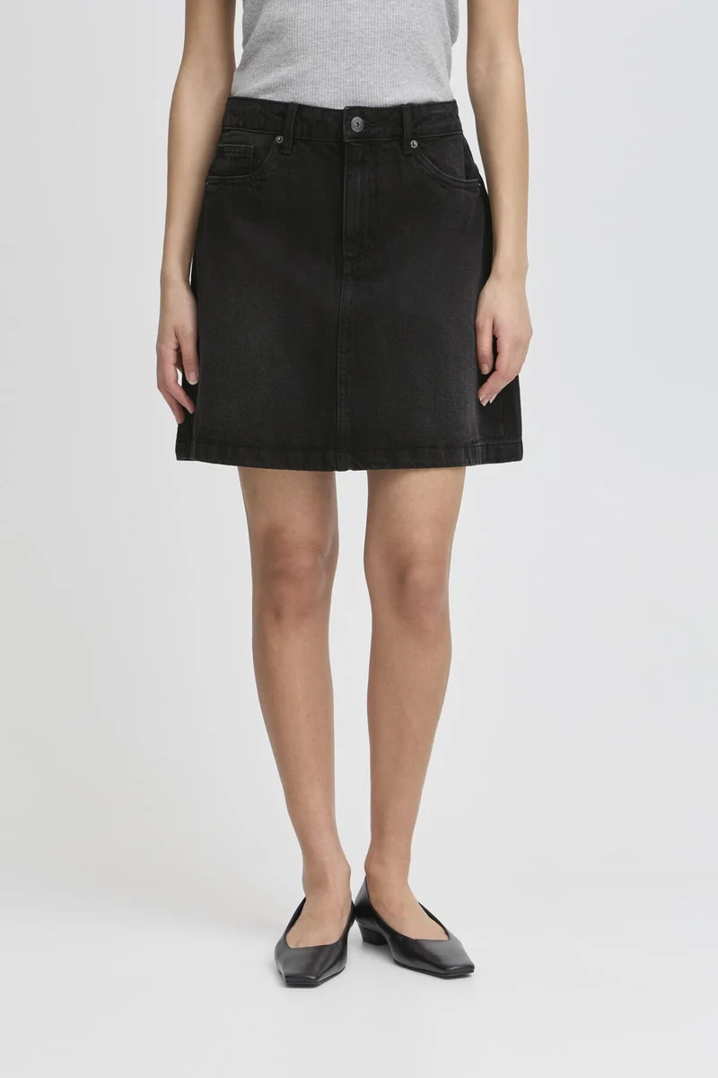 Jeanskjol Aveny, washed black