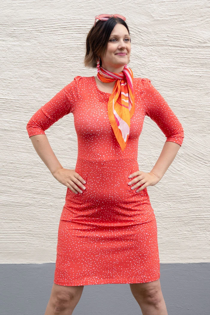 Klänning Bardot - Dotty pink