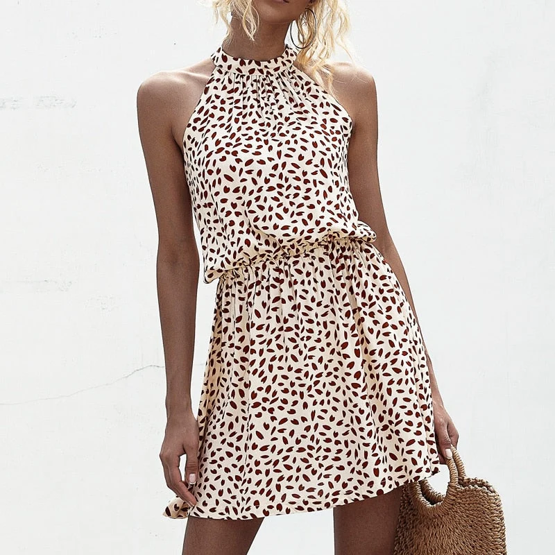 Damklänning Mini Halter Modern Polyester