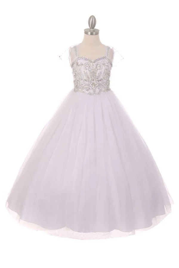 Beading Rhinestones Tulle Girl Mini Quince av Cinderella Couture USA AS5038