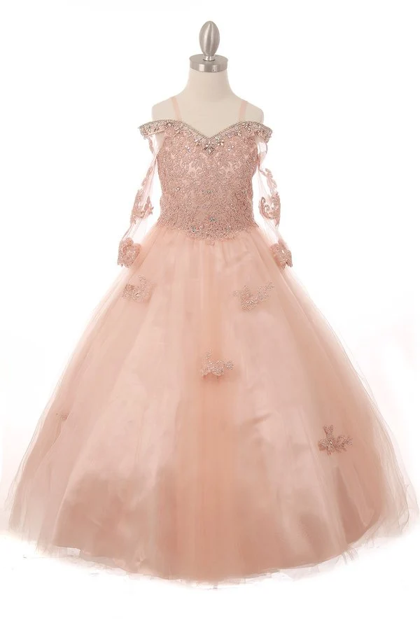 Långärmad Tyll Satin Girl Mini Quince från Cinderella Couture USA AS8002