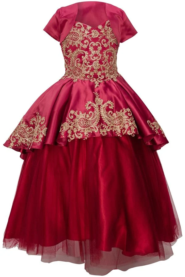 Spetskorsett Satin Tyll Girl Mini Quince av Cinderella Couture USA AS8008