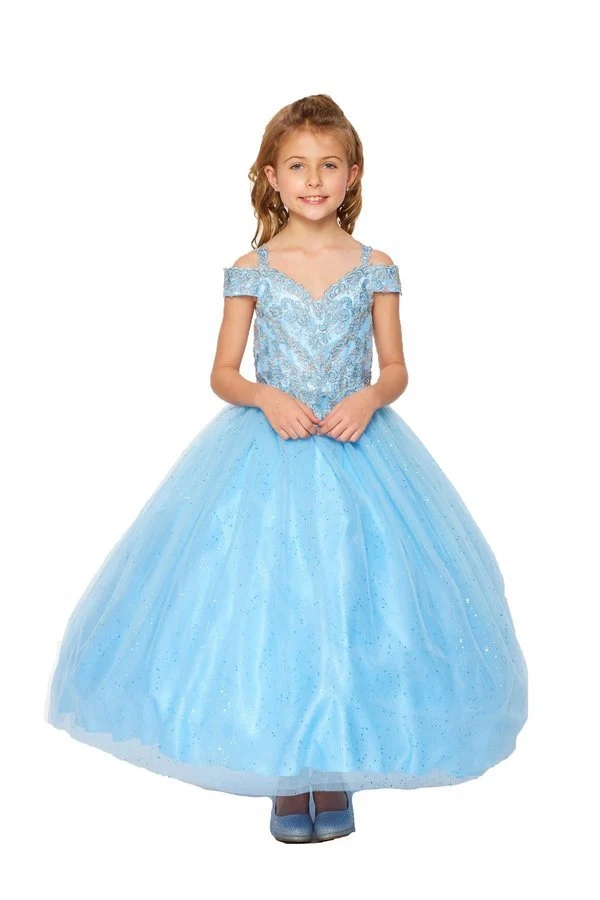 Off the Shoulder Rhinestone Lace Tulle Mini Quince från Cinderella Couture USA AS8028