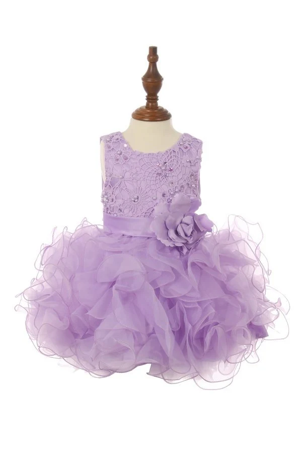 Ruffle Sequin Tyll Girl Baby Dress från Cinderella Couture USA AS9074B