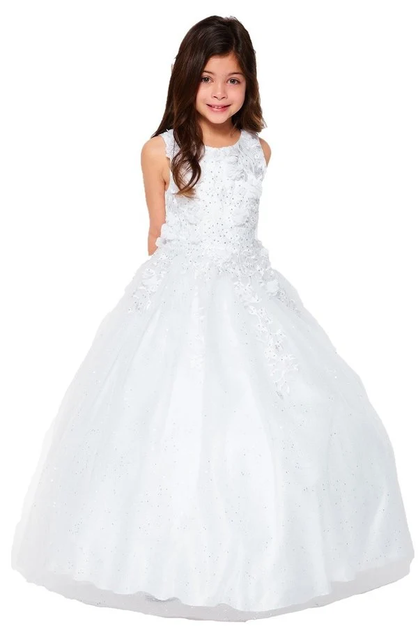Blommig paljett Tyll Girl Mini Quince av Cinderella Couture USA AS5107