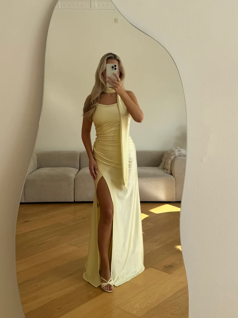 Melia kjole pastelgul