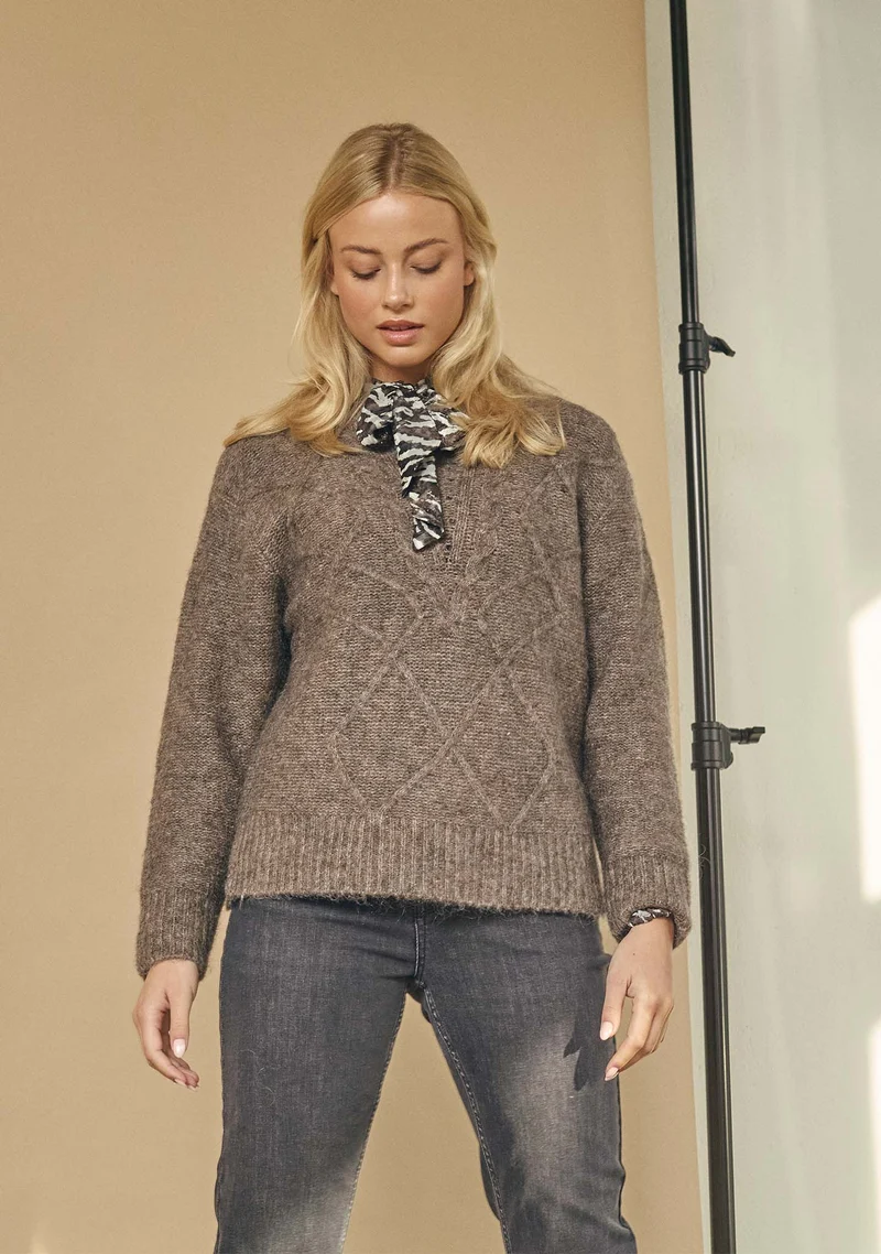 Anna New Pullover - Taupe Melange