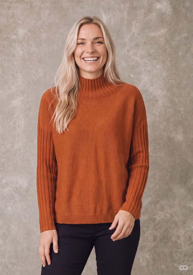 Kaddy Knit Pullover - Autumn Orange
