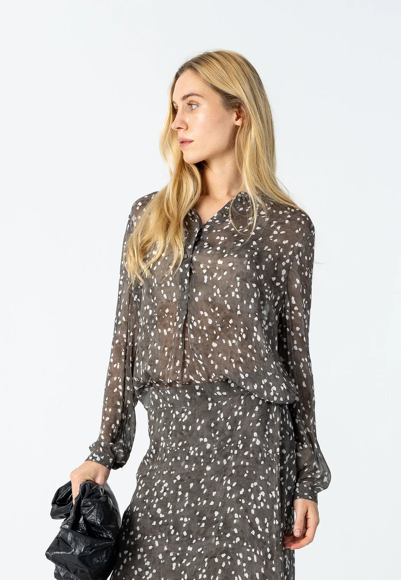 Blus i organisk droppe tryck - Organic drop print