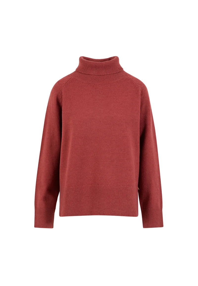 Bekväm stickad hög hals - Warm blush