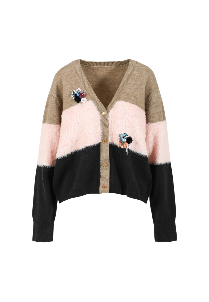 Stickad med blomdetaljer - Mix