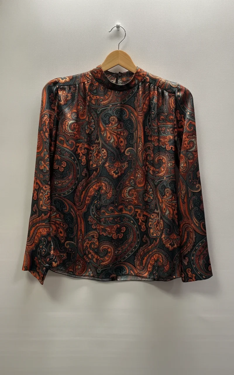 NISSA paisley mönstrad satinblus