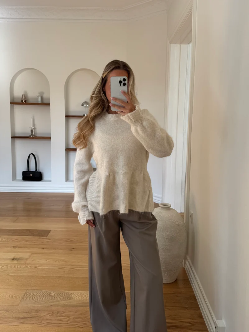 Jessica striktrøje creme