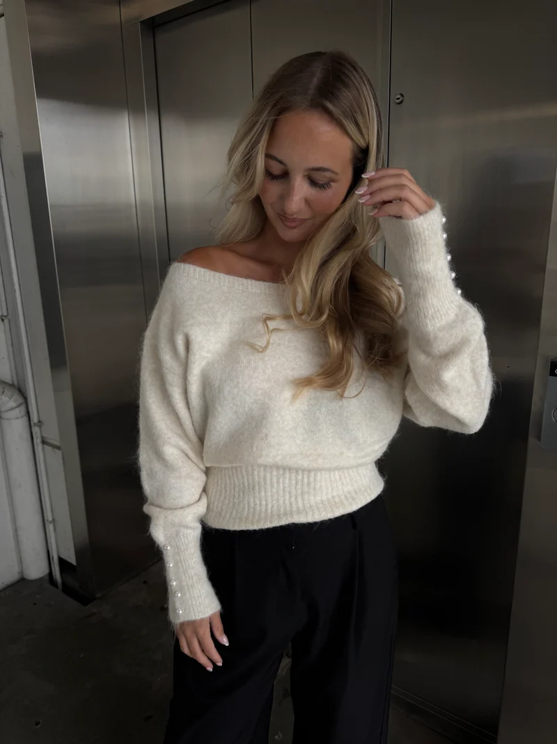 Lina striktrøje creme
