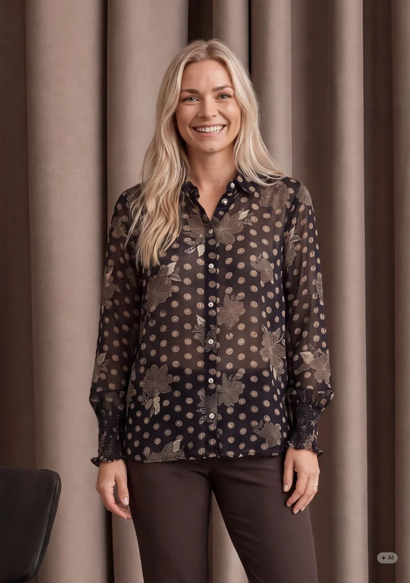 Vibse Shirt - Flower/Dot Print