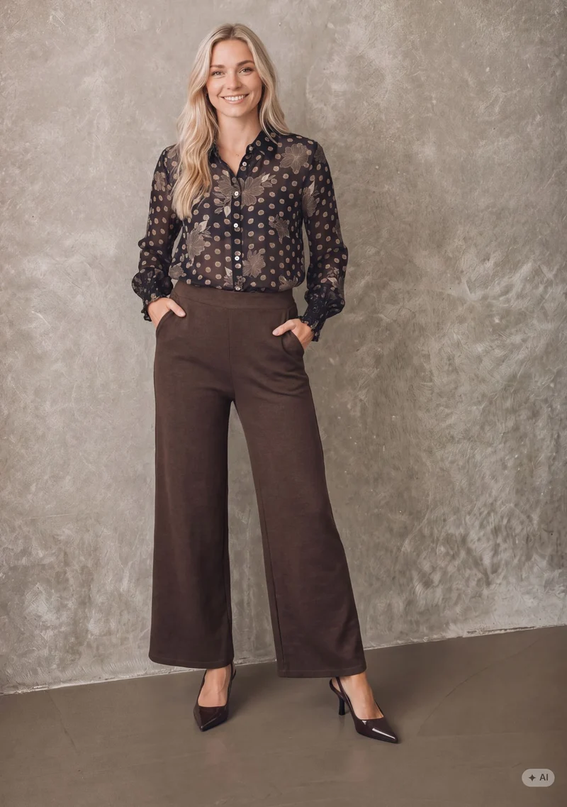 Osa Pant - Brown Melange