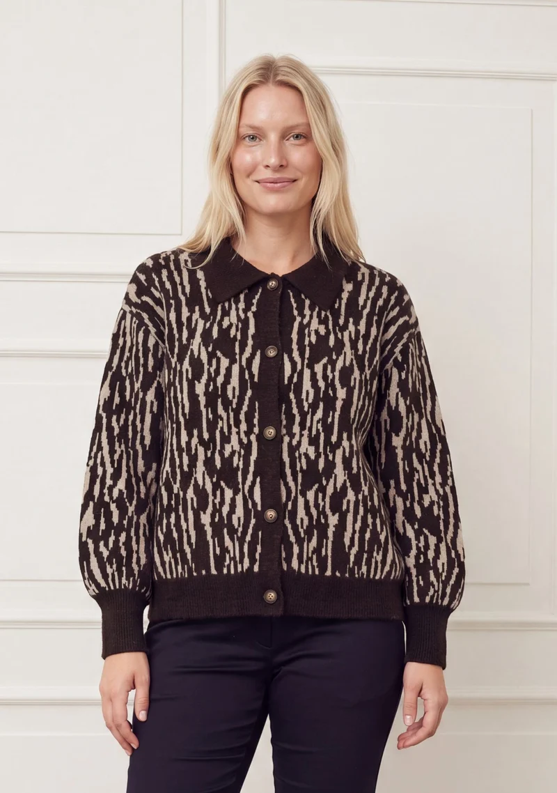 Joa Pattern Cardigan - Brown Flow