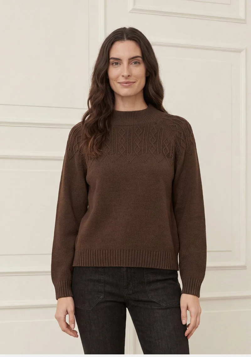 Gwen Pattern Pullover - Khaki Melange