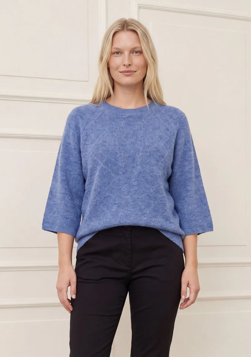 Anna s/s Pullover - Bluish