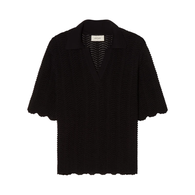 Lara Knit Top - Black On Black