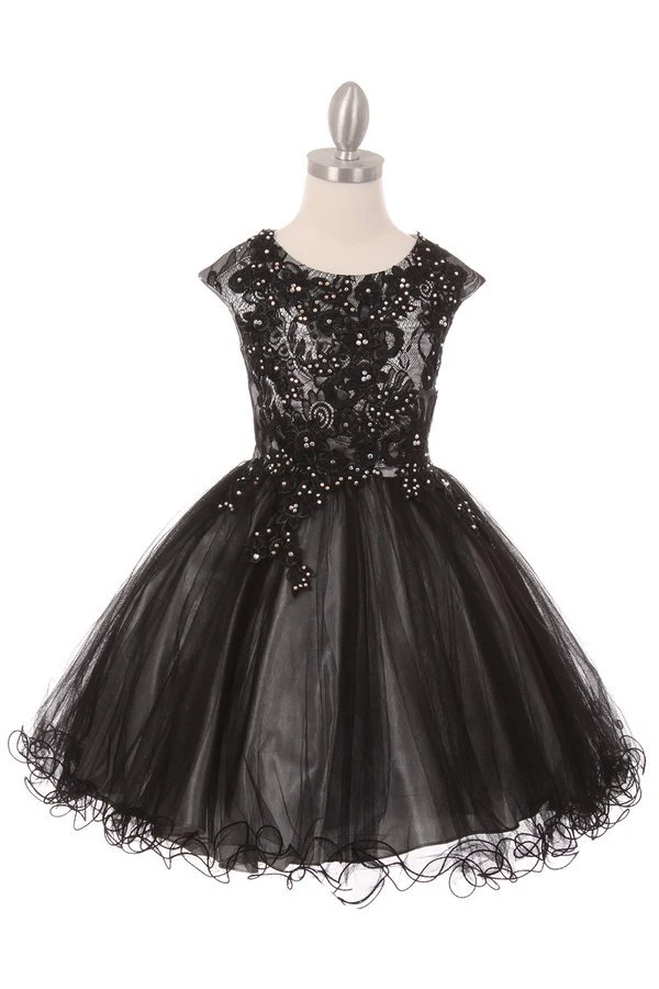 Floral Lace Tylle Girl Party Dress från Cinderella Couture USA AS5045