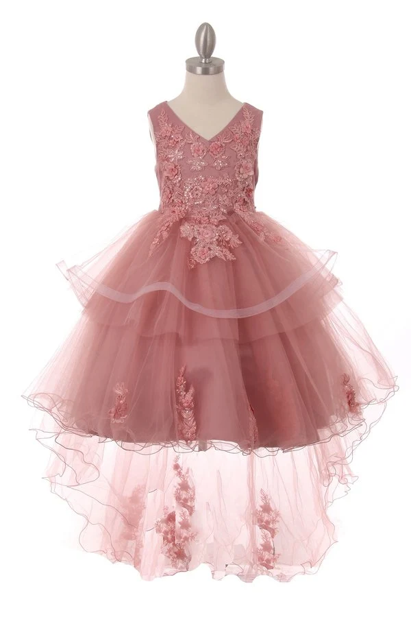 Flickklänning med paljettpärlpärl i tyll från Cinderella Couture USA AS9056