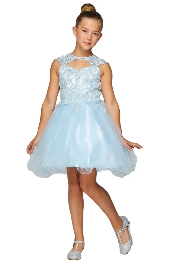 Halter Spetssten Tyll Festklänning från Cinderella Couture USA 5083
