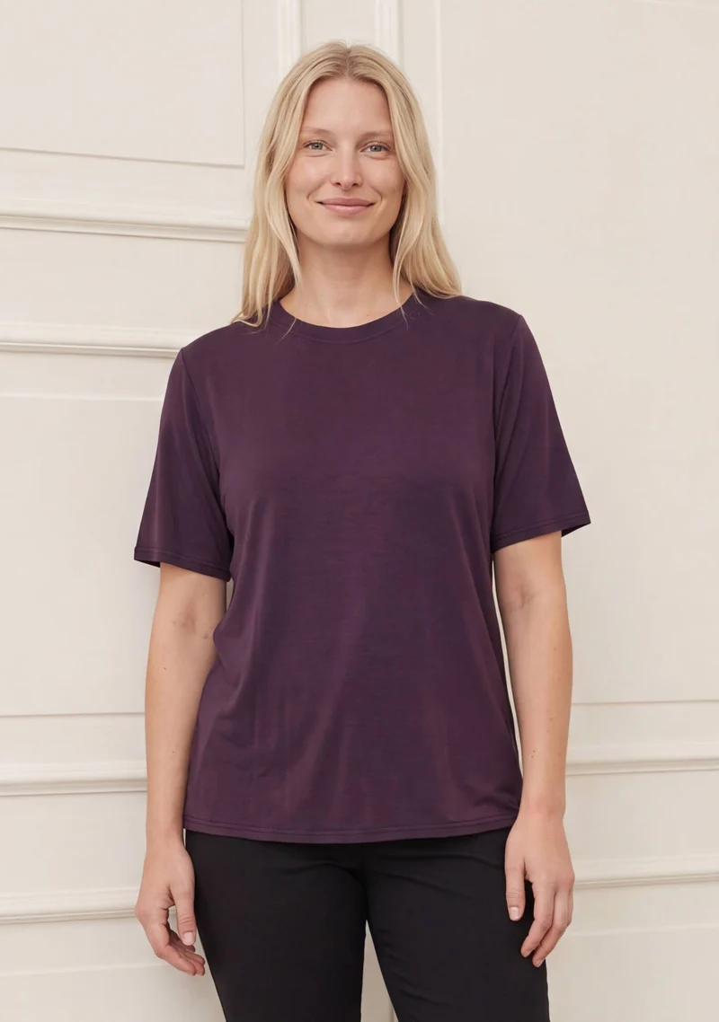 Nugga Basic O-Neck T-Shirt - Aubergine