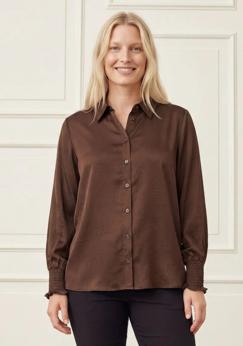 Nanina Smock Shirt - Dark brown