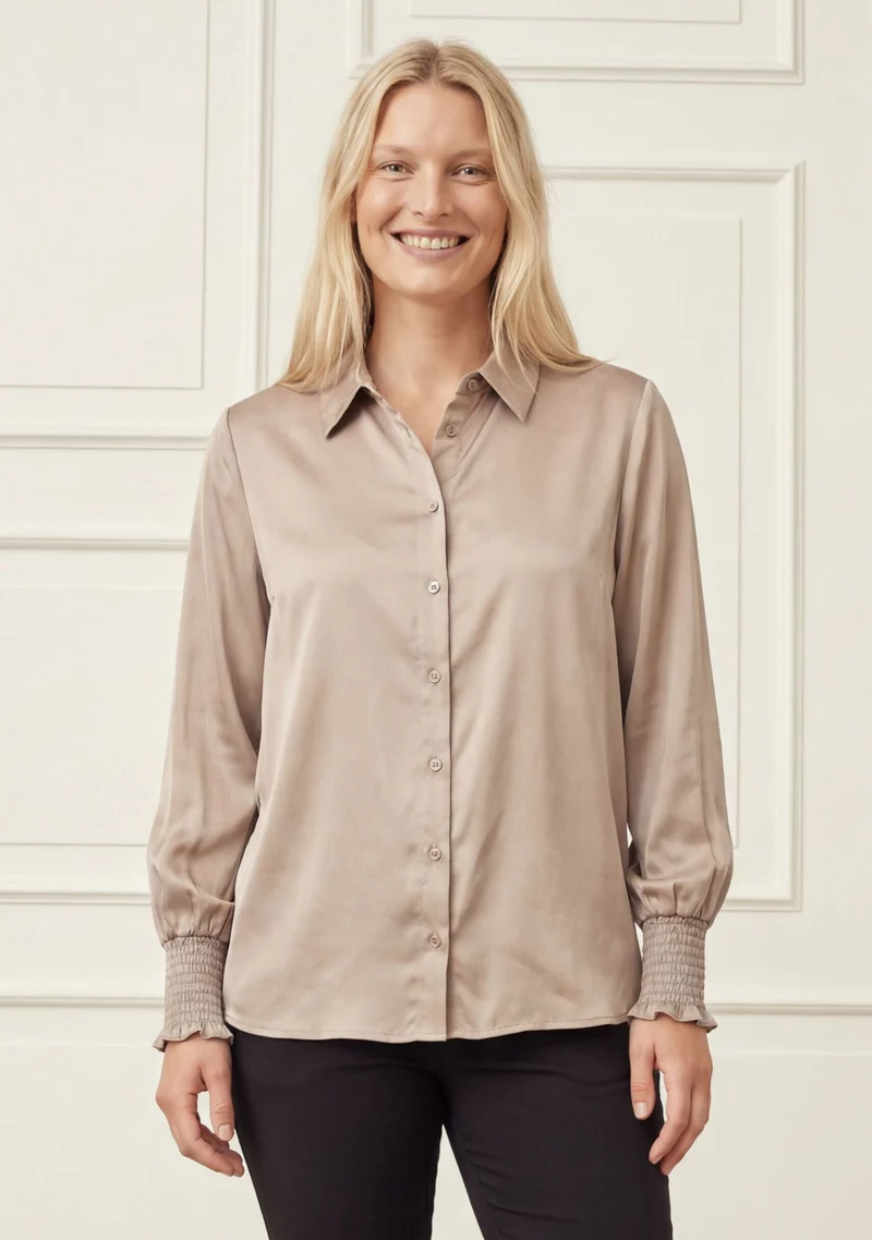 Nanina Smock Shirt - Dark Sand