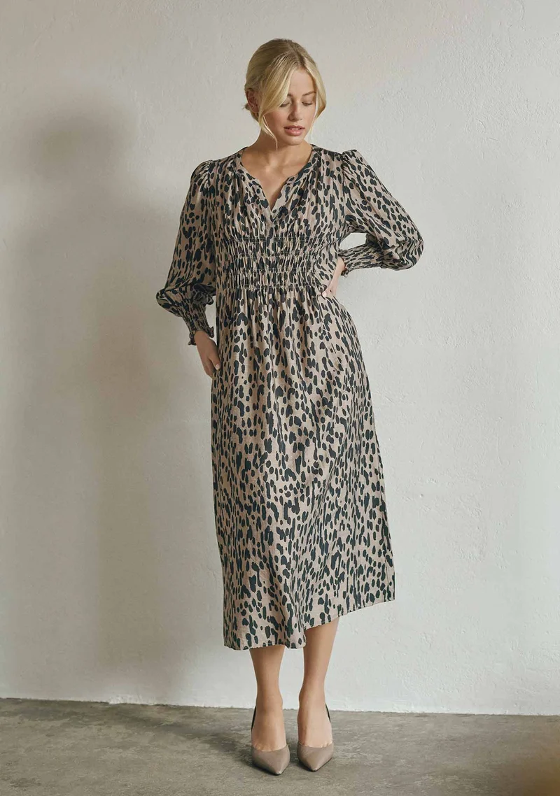 Ane V-Neck Dress - Black Drops