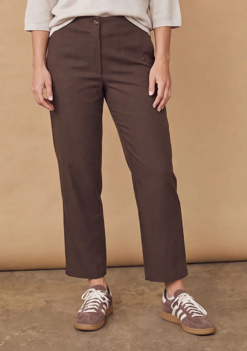 Firenze Highwaist Pant - Dark brown